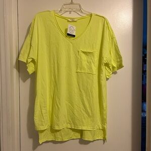 Neon Yellow V-Neck T-Shirt